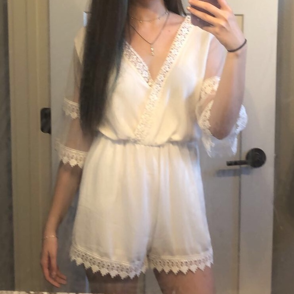white lace romper